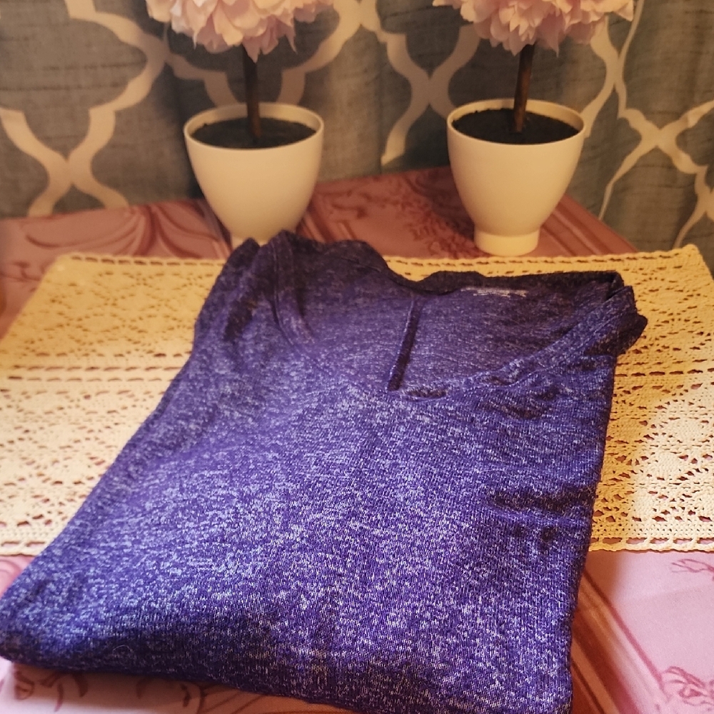 Lane Bryant Purple Short Sleeve Knit Top